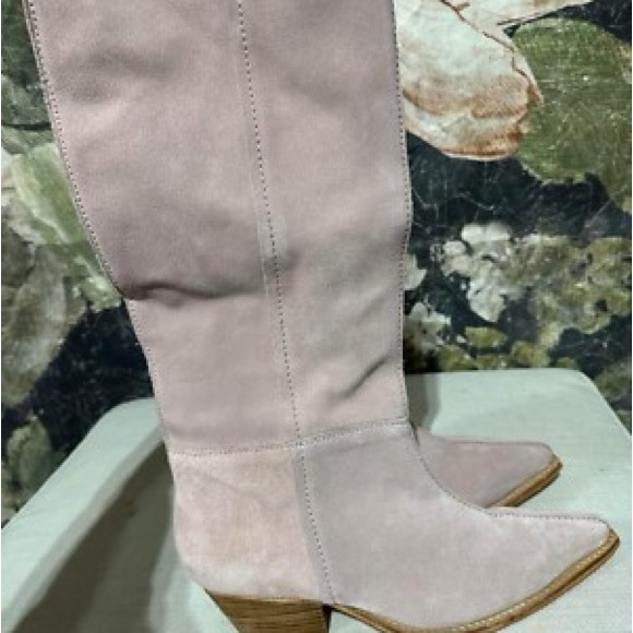 Free People Pink Suede Knee High Boot - Picture 6 of 6